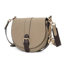 MKF Collection by Mia k. Ayla Snake-Embossed Color Block Vegan Leather Women’s Shoulder Bag