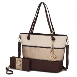 MKF Collection by Mia k. Vallie Color-Block Vegan Leather Women&rsquo;s Tote Bag with Matching Wallet &ndash; 2 pcs -Mkf Collection Shop 0a2ee9a160b14b86ae0f6e7a65bbac0d b15558ee 9197 4c91 9899 6e6c98a357f4 1080x