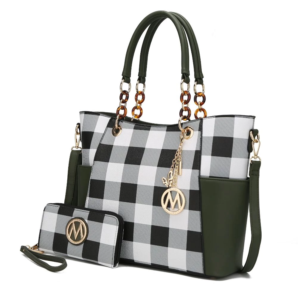 MKF Collection by Mia K Bonita Checker Tote Handbag for Women's 9 MKF Collection by Mia K Bonita Checker Tote Handbag for Women's - Image 9