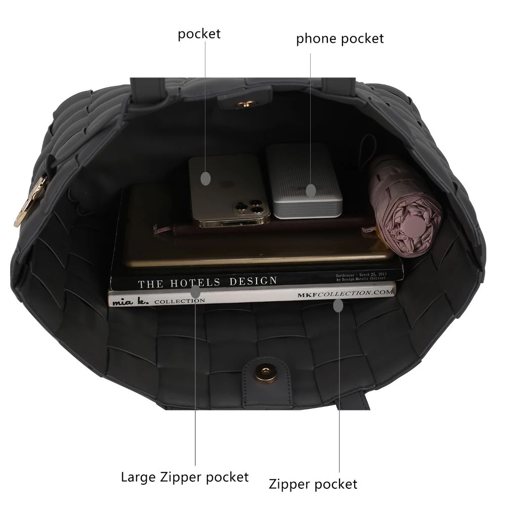 MKF Collection by Mia k. Rowan Woven Vegan Leather Women’s Tote Bag 6 MKF Collection by Mia k. Rowan Woven Vegan Leather Women’s Tote Bag - Image 6