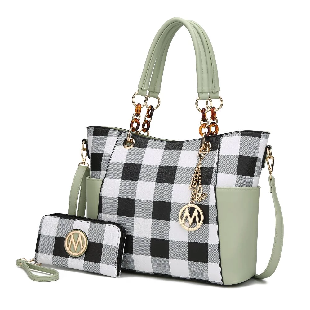 MKF Collection by Mia K Bonita Checker Tote Handbag for Women's 12 MKF Collection by Mia K Bonita Checker Tote Handbag for Women's - Image 12