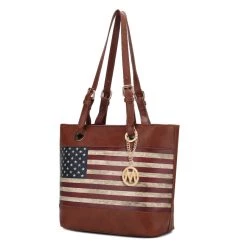 MKF Collection by Mia k. Vera Vegan Leather Patriotic Flag Pattern Women&rsquo;s Tote Bag -Mkf Collection Shop 1c2f384ea2504db49a2afe1103be55ff 254fd597 0d12 4b39 8d93 0ab1c037718b 1080x