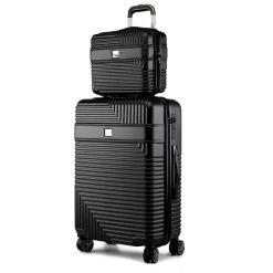 MKF Collection by Mia k. Mykonos Luggage Set with a carry-on and Cosmetic Case – 2 pieces