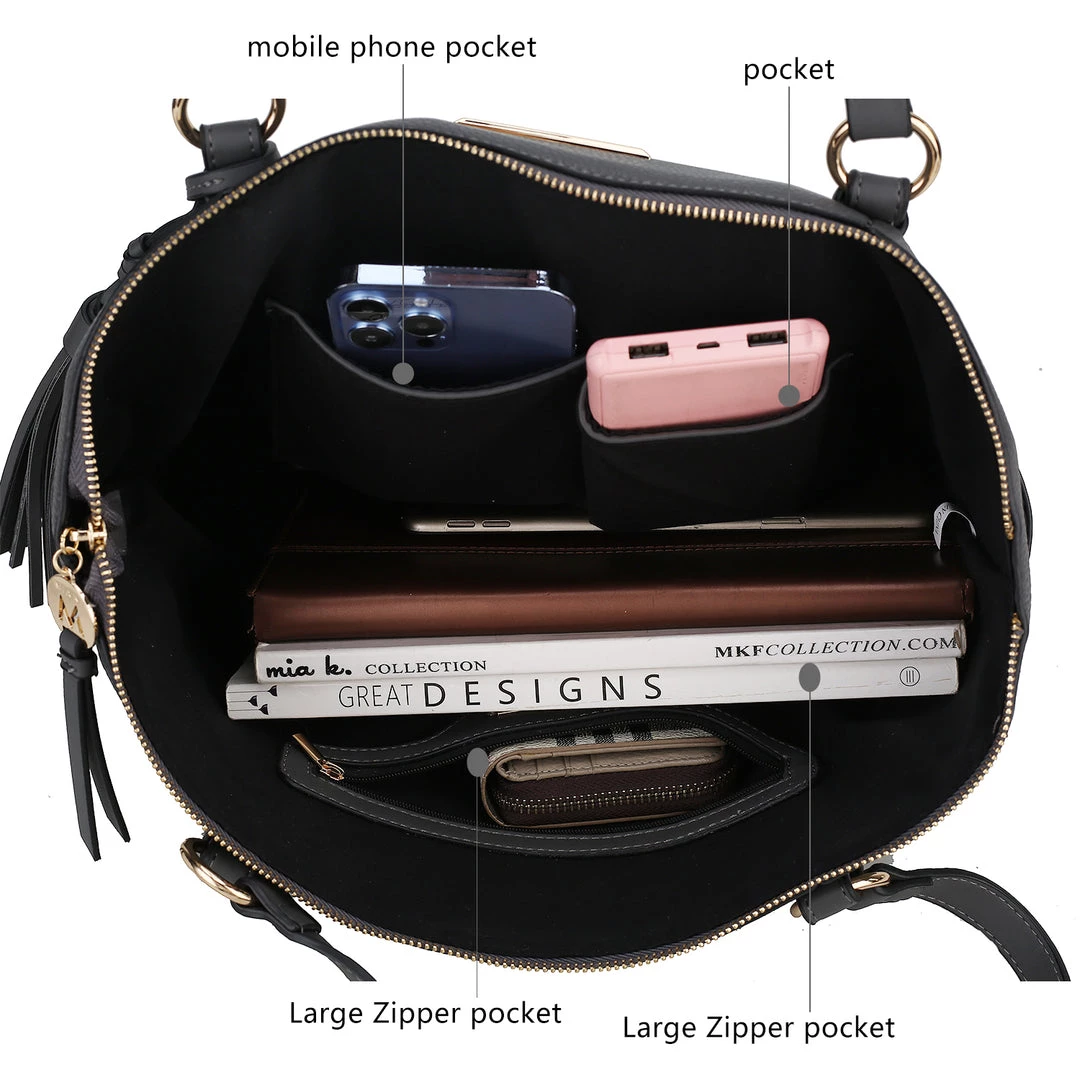 MKF Collection by Mia K Gloria Vegan Leather Women’s Tote Handbag with wallet 4 MKF Collection by Mia K Gloria Vegan Leather Women’s Tote Handbag with wallet - Image 4