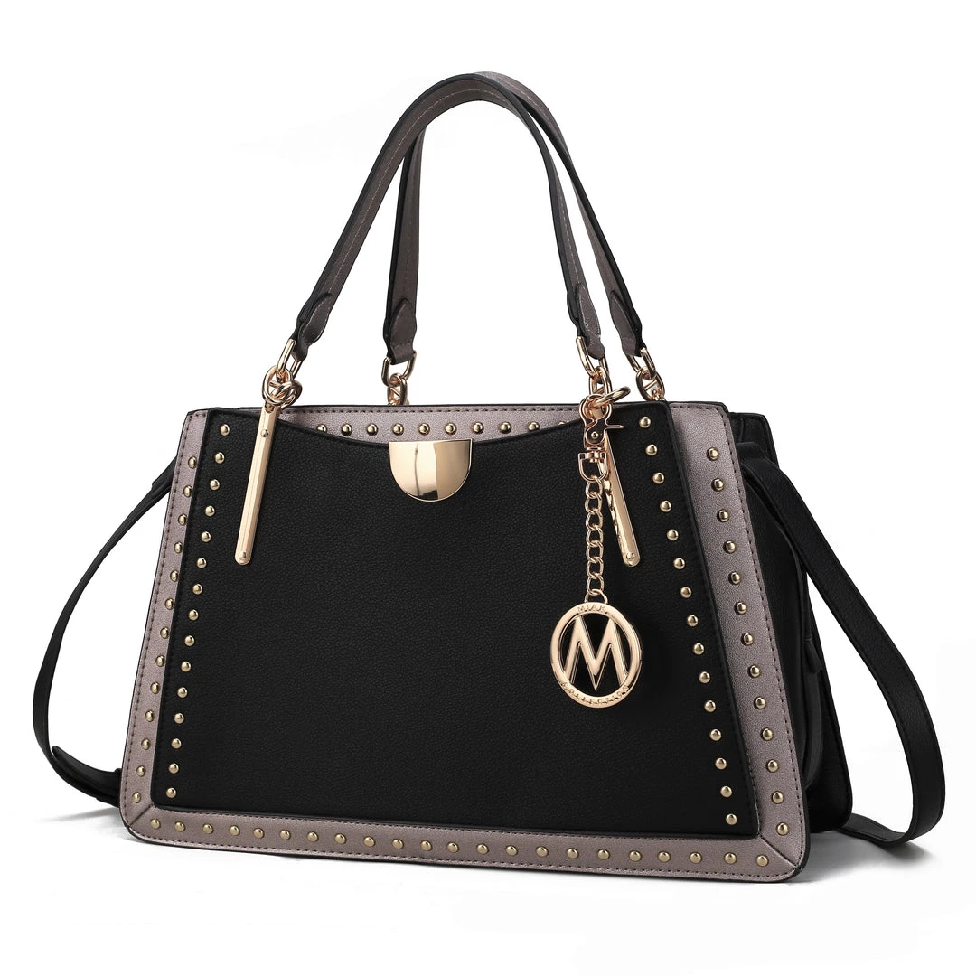 MKF Collection by Mia K Aubrey Vegan Leather Multi Compartment Satchel Handbag - Color Block for women 15 MKF Collection by Mia K Aubrey Vegan Leather Multi Compartment Satchel Handbag - Color Block for women - Image 15