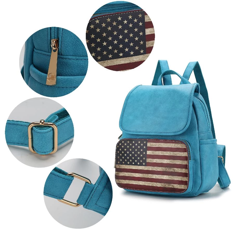 MKF Collection by Mia k. Regina Printed Flag Vegan Leather Women’s Backpack 6 MKF Collection by Mia k. Regina Printed Flag Vegan Leather Women’s Backpack - Image 6