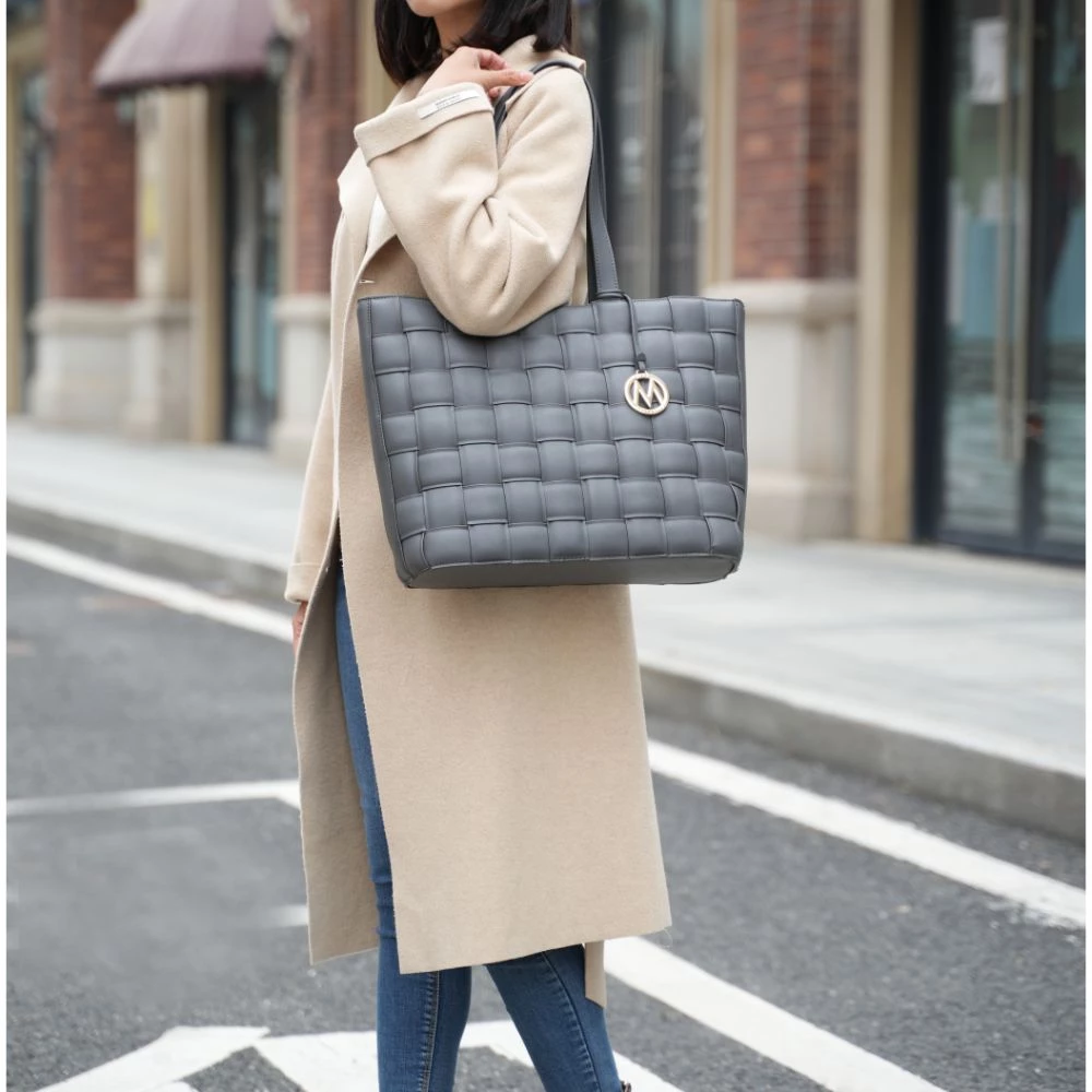 MKF Collection by Mia k. Rowan Woven Vegan Leather Women’s Tote Bag 2 MKF Collection by Mia k. Rowan Woven Vegan Leather Women’s Tote Bag - Image 2