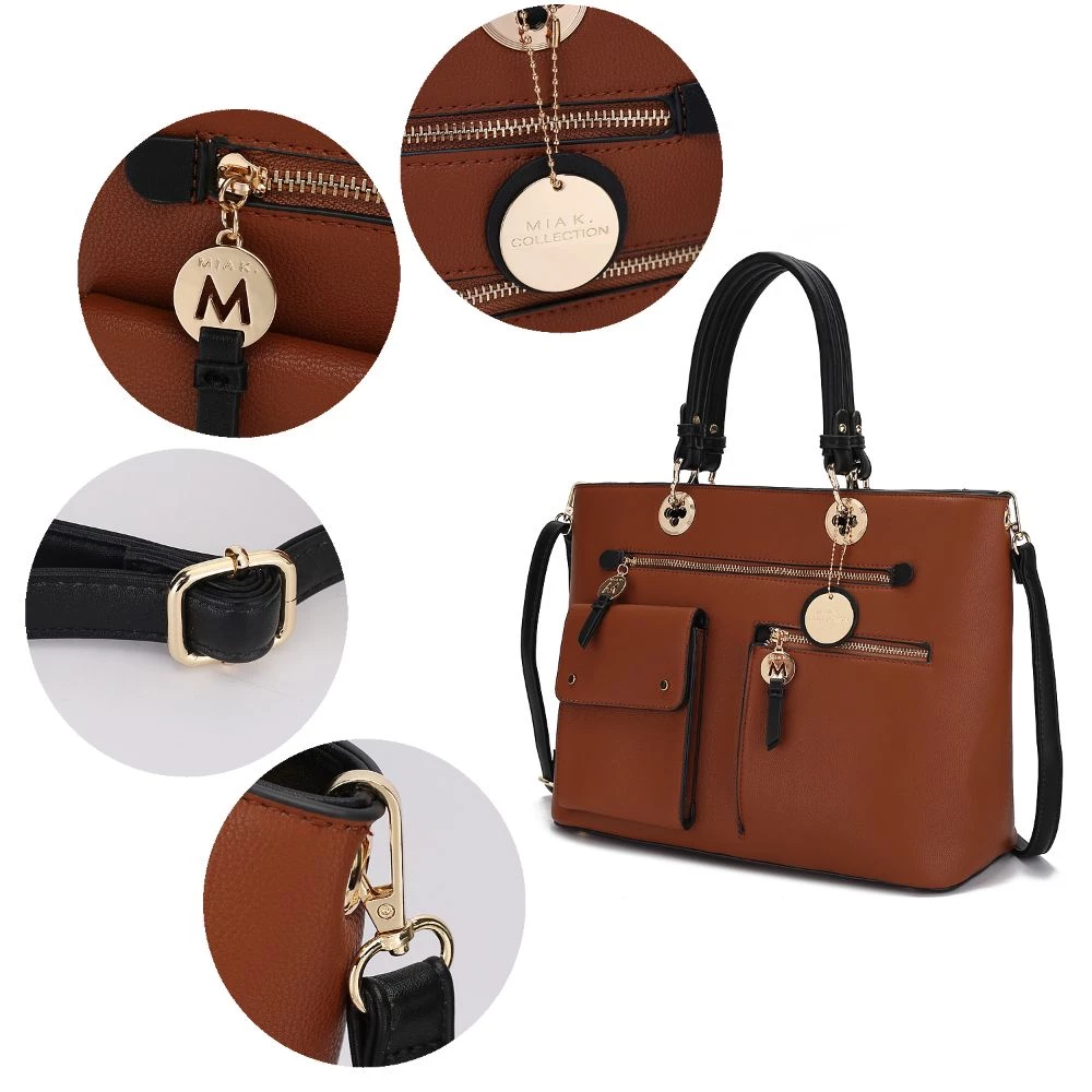 MKF Collection by Mia k. Julia Multi-Pocket Satchel Handbag for women 3 MKF Collection by Mia k. Julia Multi-Pocket Satchel Handbag for women - Image 3