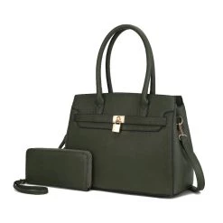 MKF Collection by Mia k. Bruna Satchel Bag with a Matching Wallet -2 pieces set for women