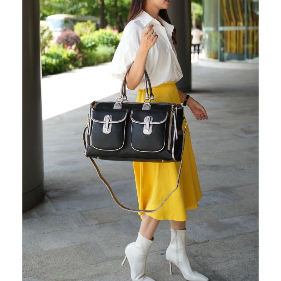 MKF Collection by Mia k. Genevieve Color Block Vegan Leather Women’s Duffle Bag 2 MKF Collection by Mia k. Genevieve Color Block Vegan Leather Women’s Duffle Bag - Image 2