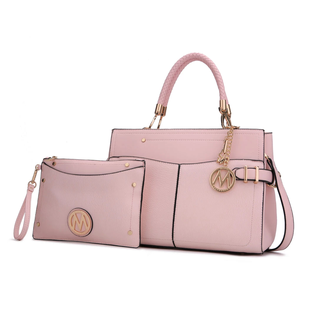 MKF Collection by Mia k. Tenna Vegan Leather Women’s Satchel Bag with Wristlet 1 MKF Collection by Mia k. Tenna Vegan Leather Women’s Satchel Bag with Wristlet