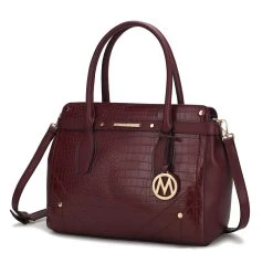 MKF Collection by Mia K Catarina Vegan Crocodile Leather Satchel Handbag for women