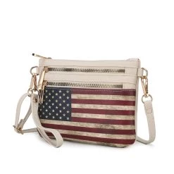 MKF Collection by Mia k. Alisson Vegan Leather Women’s FLAG Crossbody/Wristlet Bag