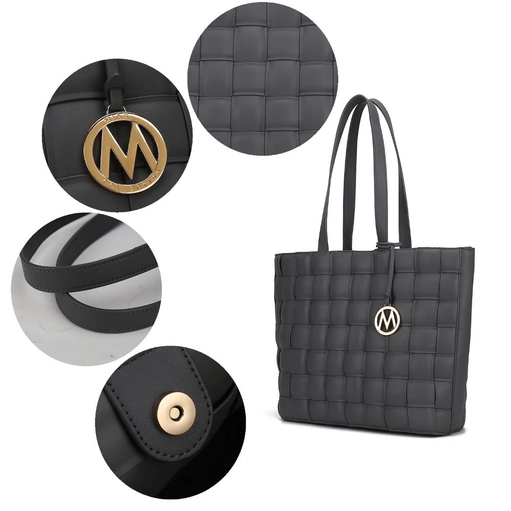 MKF Collection by Mia k. Rowan Woven Vegan Leather Women’s Tote Bag 3 MKF Collection by Mia k. Rowan Woven Vegan Leather Women’s Tote Bag - Image 3