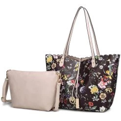 MKF Collection by Mia k. Danielle Reversible Shopper Tote Bag Crossbody Pouch for women