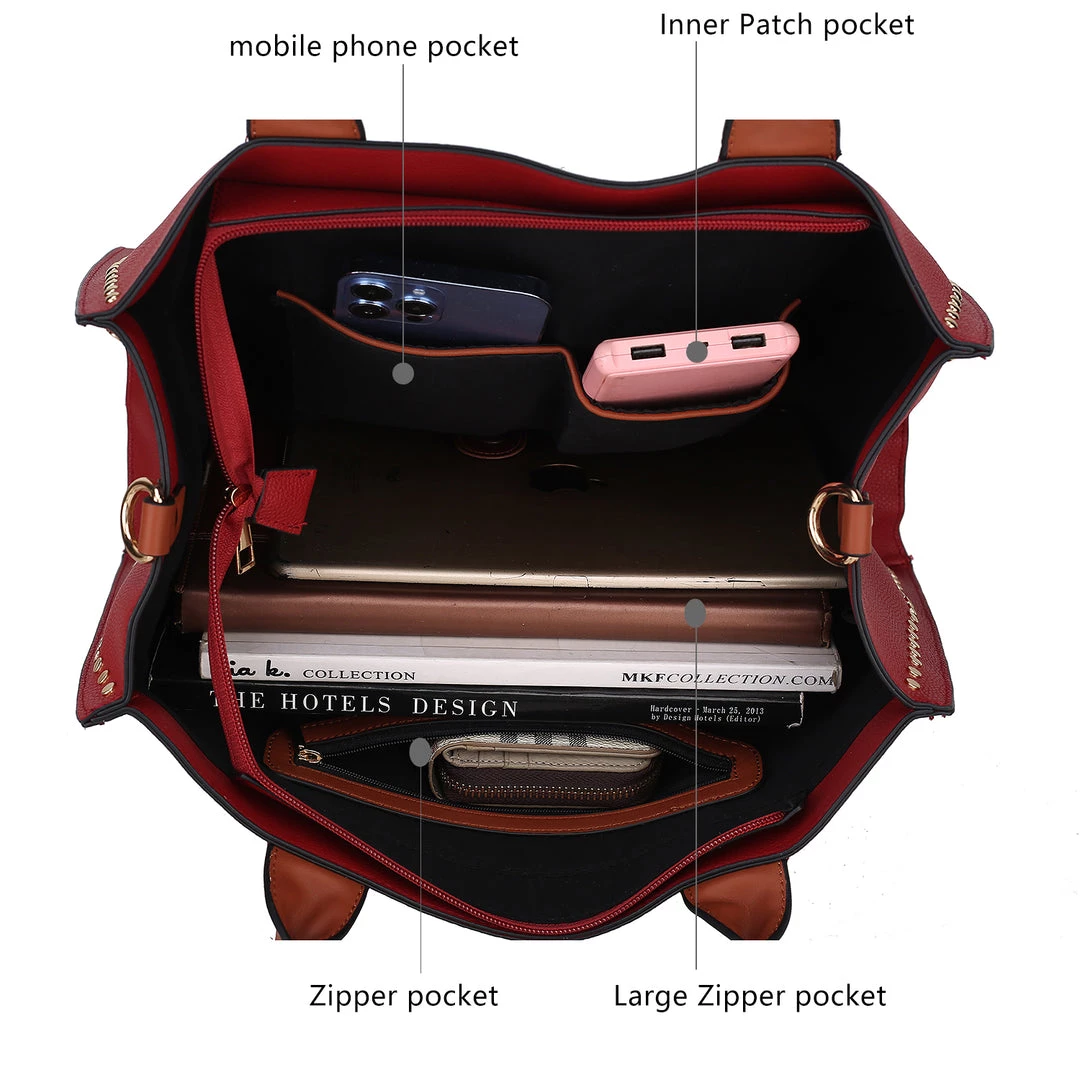 MKF Collection by Mia k. Davina Vegan Leather Women’s Tote Bag with wallet 5 MKF Collection by Mia k. Davina Vegan Leather Women’s Tote Bag with wallet - Image 5