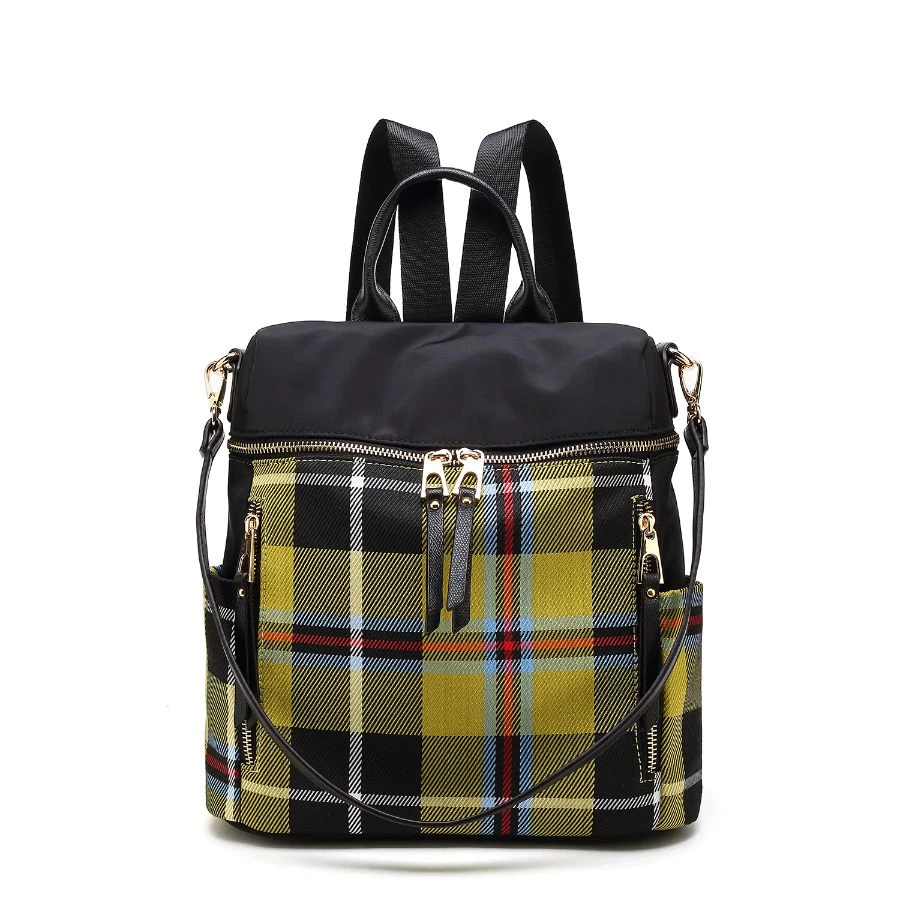 MKF Collection by Mia k. Nishi Nylon Plaid Backpack for Women's 8 MKF Collection by Mia k. Nishi Nylon Plaid Backpack for Women's - Image 8