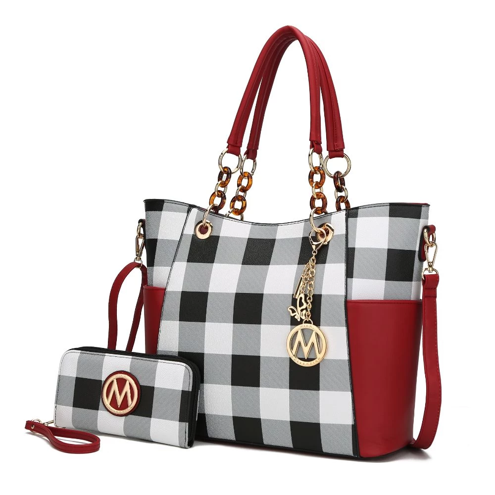 MKF Collection by Mia K Bonita Checker Tote Handbag for Women's 11 MKF Collection by Mia K Bonita Checker Tote Handbag for Women's - Image 11
