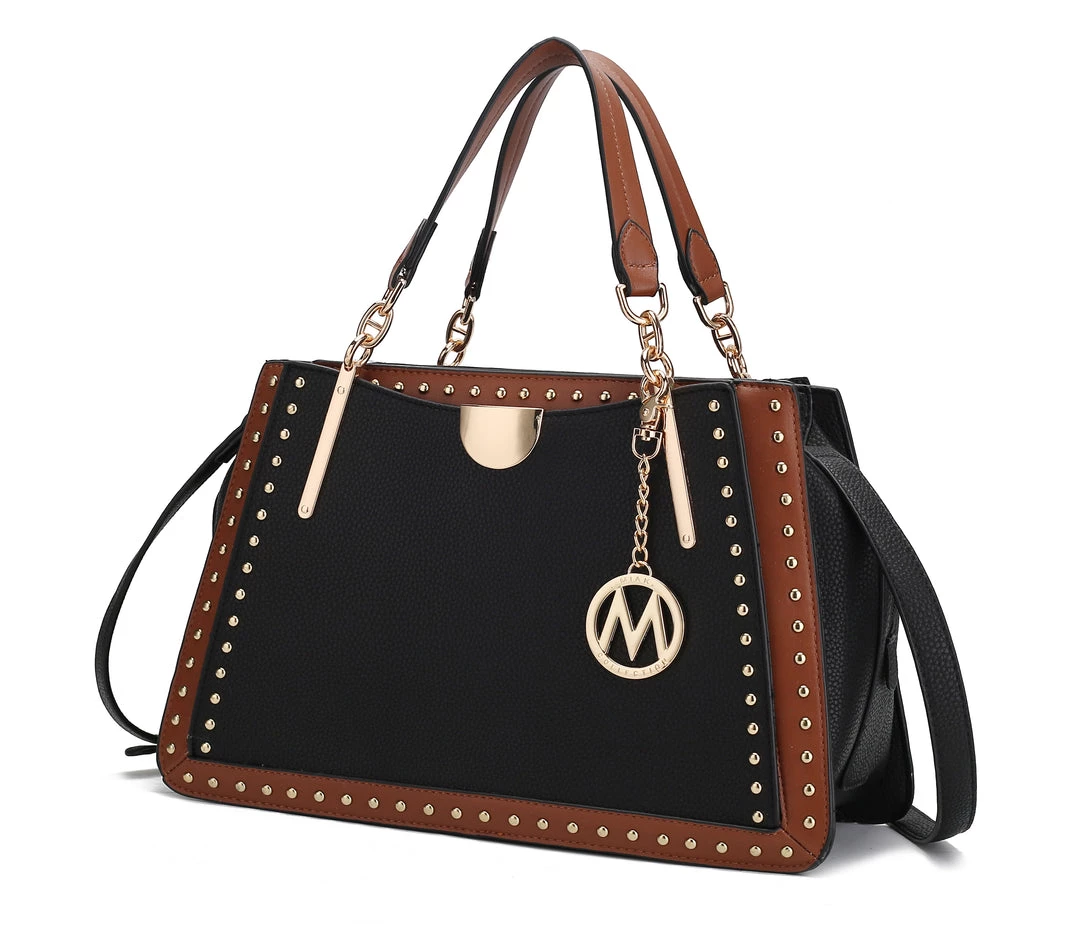 MKF Collection by Mia K Aubrey Vegan Leather Multi Compartment Satchel Handbag - Color Block for women 8 MKF Collection by Mia K Aubrey Vegan Leather Multi Compartment Satchel Handbag - Color Block for women - Image 8