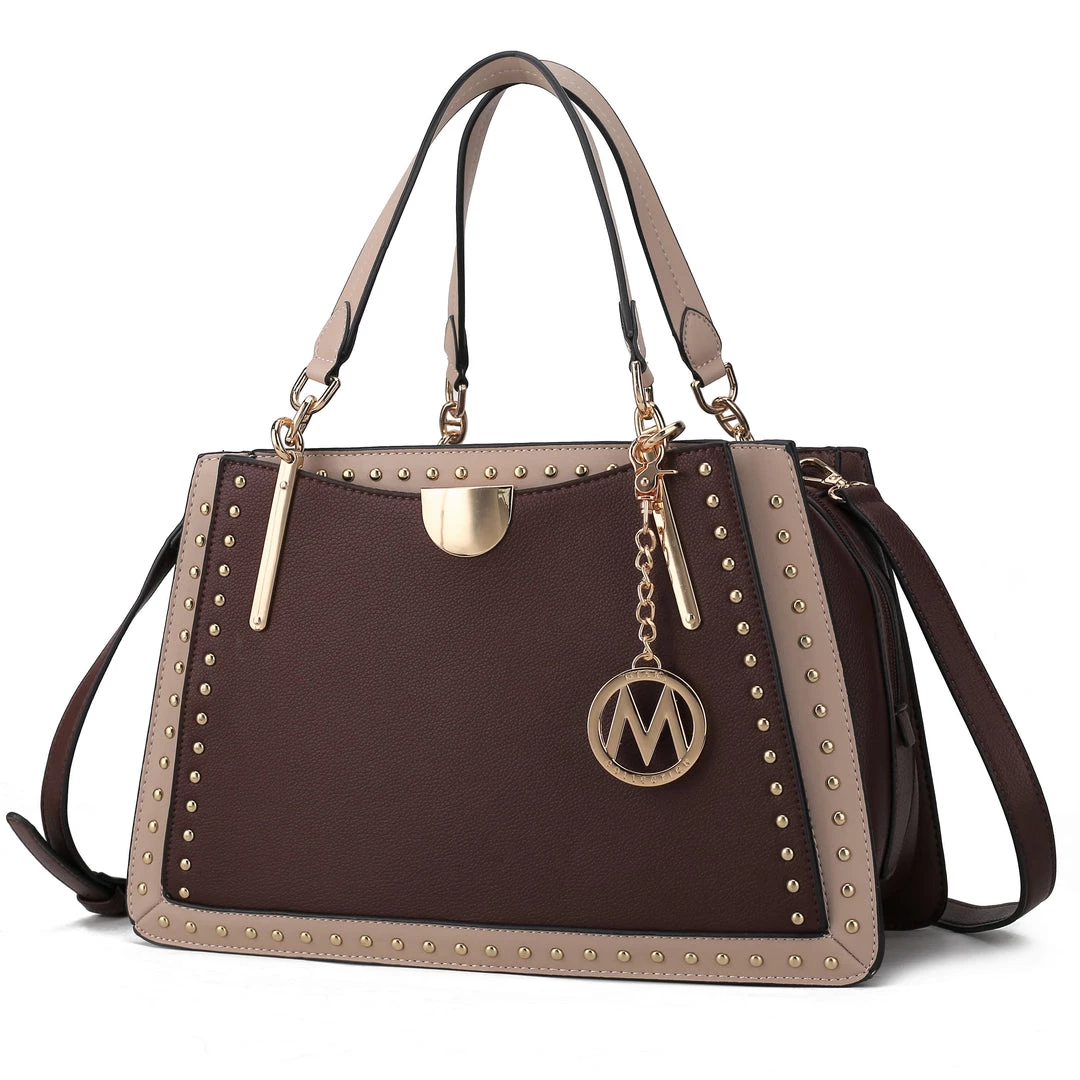 MKF Collection by Mia K Aubrey Vegan Leather Multi Compartment Satchel Handbag - Color Block for women 11 MKF Collection by Mia K Aubrey Vegan Leather Multi Compartment Satchel Handbag - Color Block for women - Image 11