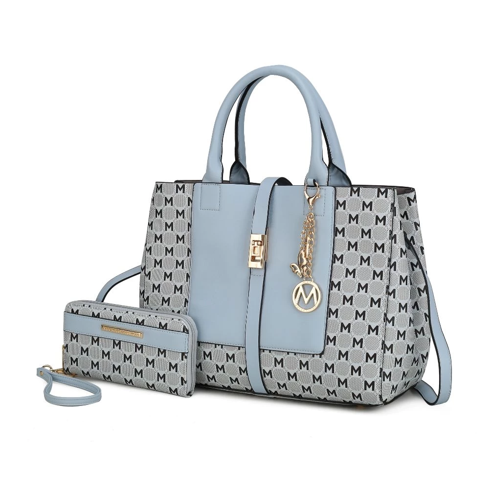 MKF Collection by Mia K Yuliana Circular M emblem Print Satchel Handbag for Women's with Wallet 14 MKF Collection by Mia K Yuliana Circular M emblem Print Satchel Handbag for Women's with Wallet - Image 14