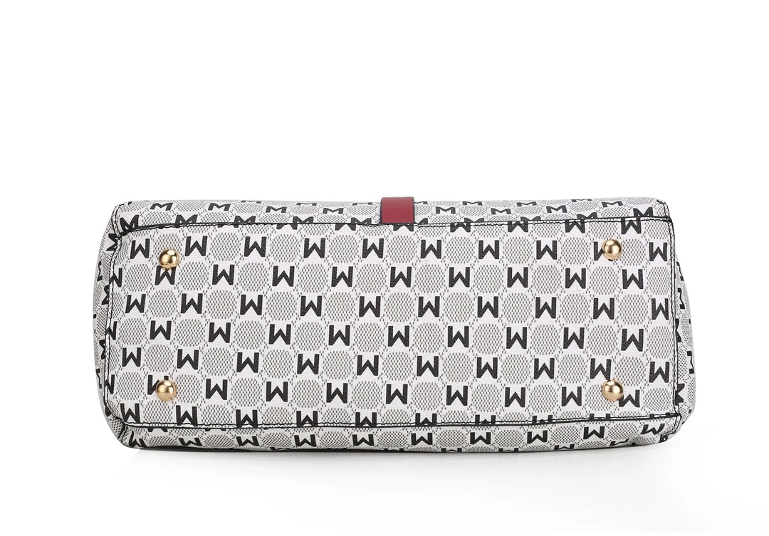 MKF Collection by Mia K Yuliana Circular M emblem Print Satchel Handbag for Women's with Wallet 4 MKF Collection by Mia K Yuliana Circular M emblem Print Satchel Handbag for Women's with Wallet - Image 4