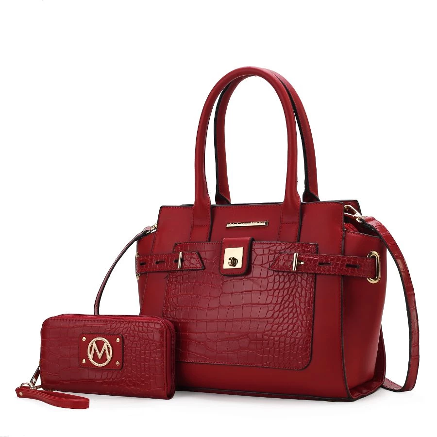 MKF Collection by Mia k. Isla Crocodile Embossed Vegan Leather Women’s Satchel Bag with wallet -2 pieces 12 MKF Collection by Mia k. Isla Crocodile Embossed Vegan Leather Women’s Satchel Bag with wallet -2 pieces - Image 12