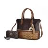 MKF Collection by Mia k. Autumn Crocodile Skin Tote Bag with Wallet for women