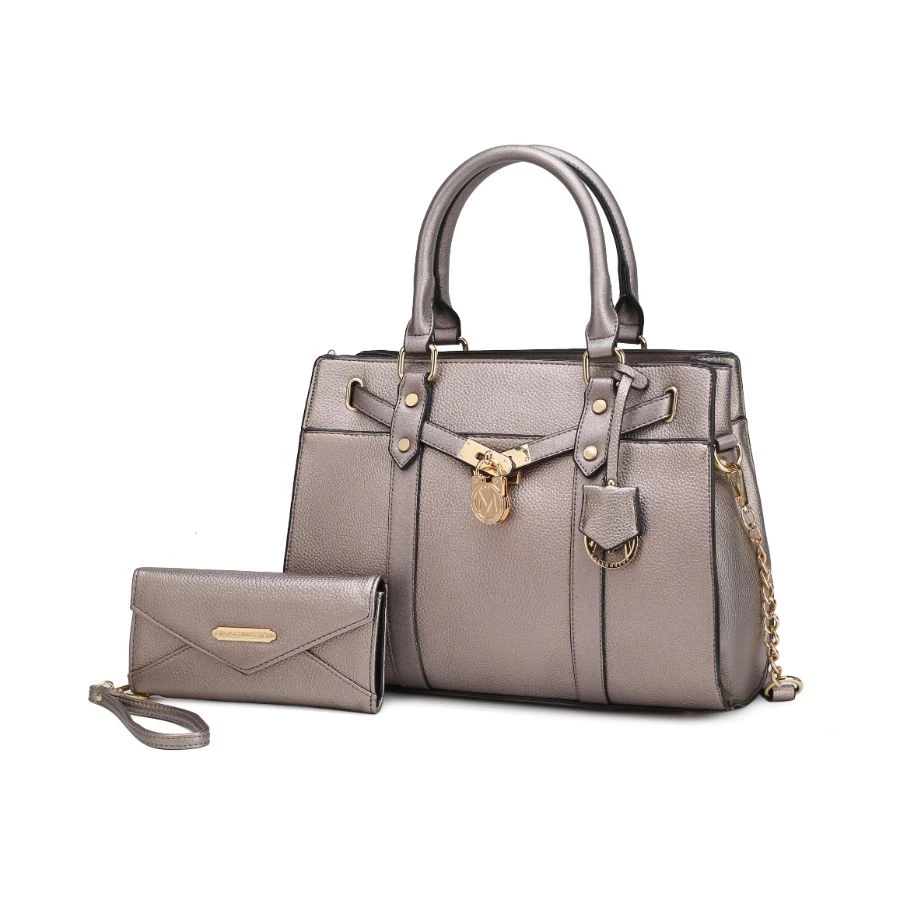 MKF Collection by Mia k. Christine Vegan Leather Women’s Satchel Bag with wallet – 2 pieces 1 MKF Collection by Mia k. Christine Vegan Leather Women’s Satchel Bag with wallet – 2 pieces