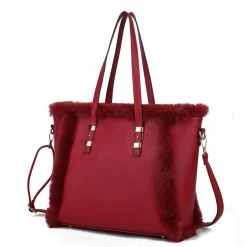 MKF Collection by Mia k. Liza Vegan Leather with faux fur Women’s Tote Bag