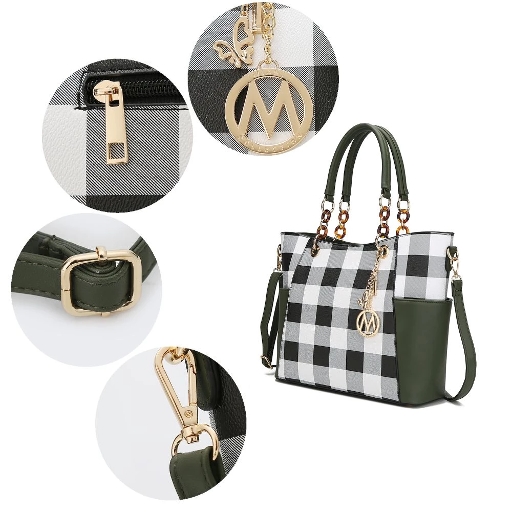 MKF Collection by Mia K Bonita Checker Tote Handbag for Women's 3 MKF Collection by Mia K Bonita Checker Tote Handbag for Women's - Image 3