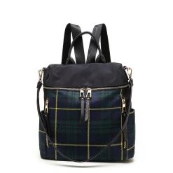 MKF Collection by Mia k. Nishi Nylon Plaid Backpack for Women's