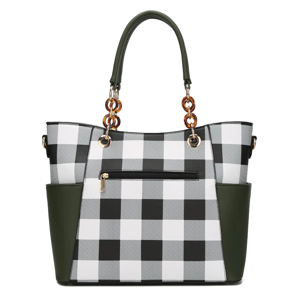 MKF Collection by Mia K Bonita Checker Tote Handbag for Women's 4 MKF Collection by Mia K Bonita Checker Tote Handbag for Women's - Image 4