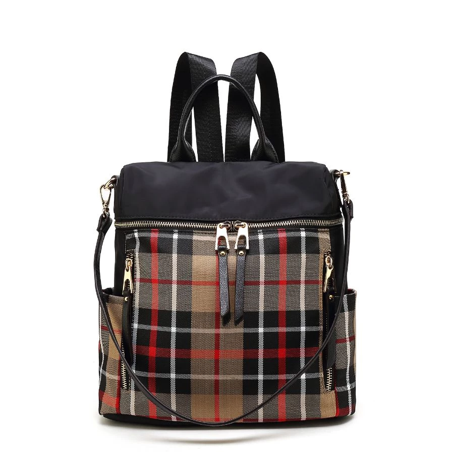 MKF Collection by Mia k. Nishi Nylon Plaid Backpack for Women's 7 MKF Collection by Mia k. Nishi Nylon Plaid Backpack for Women's - Image 7
