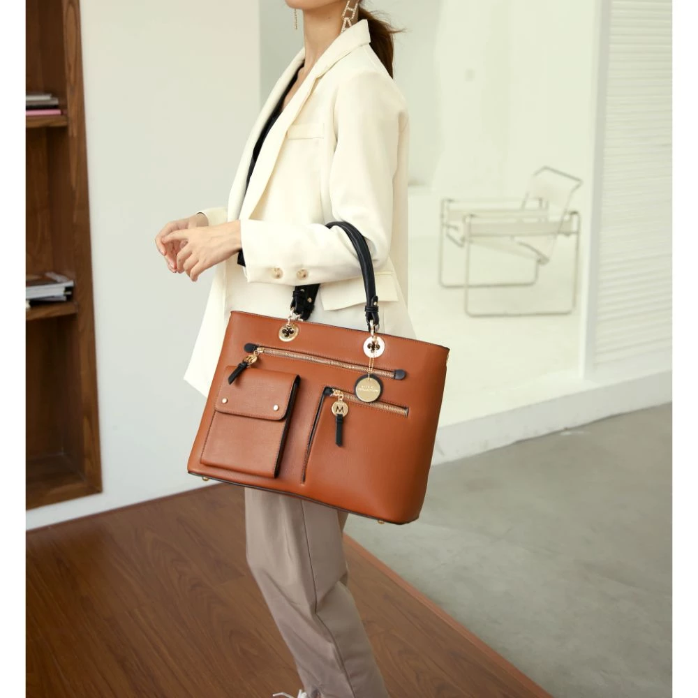 MKF Collection by Mia k. Julia Multi-Pocket Satchel Handbag for women 2 MKF Collection by Mia k. Julia Multi-Pocket Satchel Handbag for women - Image 2