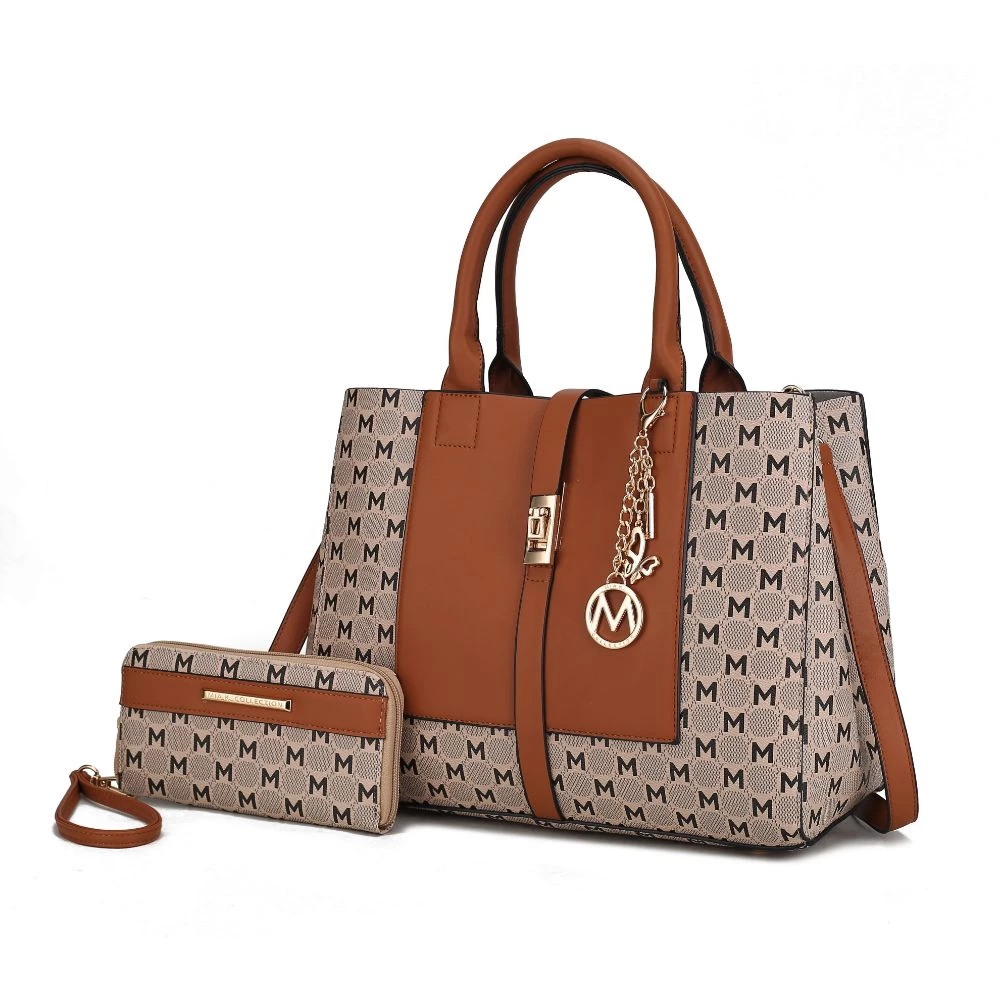 MKF Collection by Mia K Yuliana Circular M emblem Print Satchel Handbag for Women's with Wallet 15 MKF Collection by Mia K Yuliana Circular M emblem Print Satchel Handbag for Women's with Wallet - Image 15