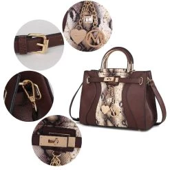 MKF Collection by Mia k. Cassia Snake embossed Vegan Leather Women&rsquo;s Satchel Handbag -Mkf Collection Shop f67cb79d41ad465eac2c313430002694 59a4dc8c 3359 42d0 a66f 085575a5b9fd 1080x