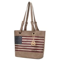 MKF Collection by Mia k. Vera Vegan Leather Patriotic Flag Pattern Women&rsquo;s Tote Bag -Mkf Collection Shop fe2356ee48e34e63b01ba401310aa94e df13b520 b638 40c4 bd52 4ac810c0829e 1080x