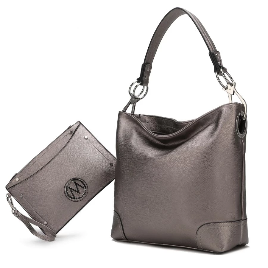 MKF Collection by Mia k. Viviana Vegan Leather Women’s Hobo Bag with Wristlet – 2 pieces 1 MKF Collection by Mia k. Viviana Vegan Leather Women’s Hobo Bag with Wristlet – 2 pieces