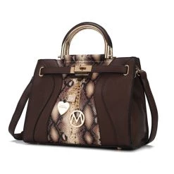 MKF Collection by Mia k. Cassia Snake embossed Vegan Leather Women’s Satchel Handbag